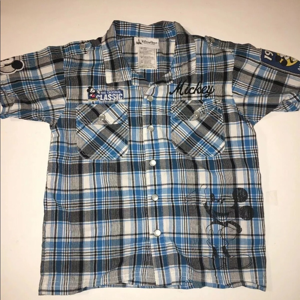 Mickey Mouse Button Down  Shirt Boys  Size  xs